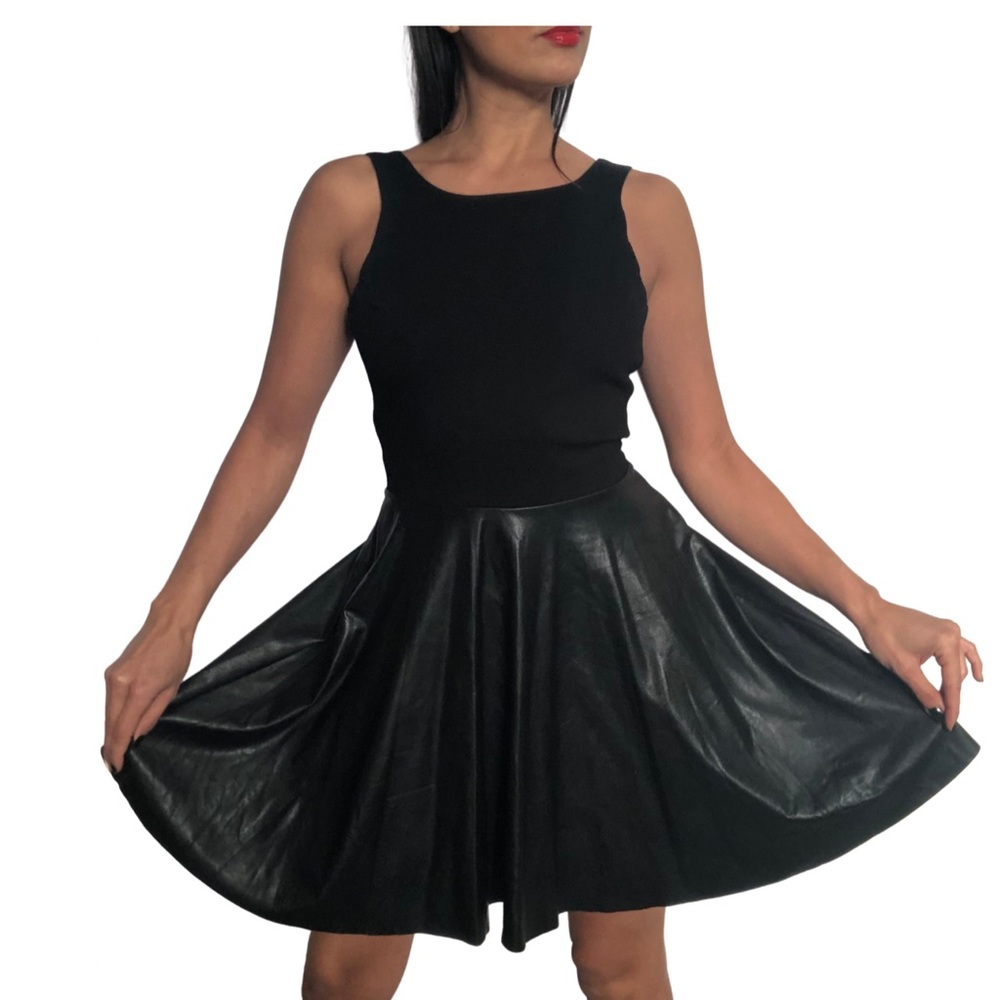 [SOLD] NEW! 💥 Amanda Uprichard / high waist vegan leather dress